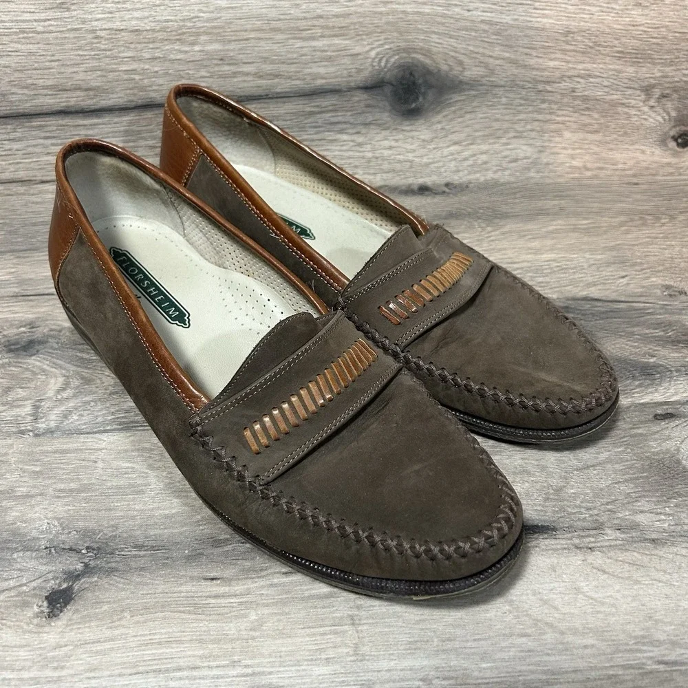 Florsheim Barletta series men sz 7.5 D‎ Suede leather loafers Great Condition